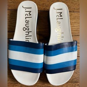 J. McLaughlin Elle Sandals Striped Blue/White
